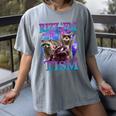 Retro Raccoon Meme Women's T-Shirt | Comfy & Quirky Style Gray
