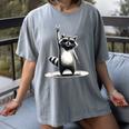 Retro Raccoon Rock Music Women’s Comfort Colors T-Shirt Gray