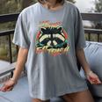 Retro Raccoon Women's T-Shirt - Live Fast Eat Trash Design Gray