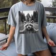 Scared Raccoon & Bigfoot Selfie Women's T-Shirt | Comfort Colors Gray
