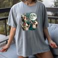 Three Possum Moon Women's T-Shirt - Quirky Comfort Meme Wear Gray