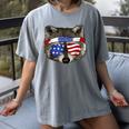 Women's Patriotic Raccoon T-Shirt - July 4th Comfort Colors Top Gray