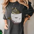 Raccoon Pocket Women's Comfort Tee - Ideal for Animal Lovers Pepper