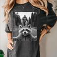 Scared Raccoon & Bigfoot Selfie Women's T-Shirt | Comfort Colors Pepper