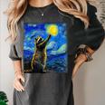 Starry Night Raccoon Art Women's T-Shirt - Van Gogh-Inspired Gift Pepper