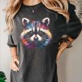 Watercolor Raccoon Women's T-Shirt - Modern Polyester, All Season Comfort Pepper