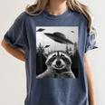 Alien UFO Raccoon Women's T-Shirt - Fun & Comfy Graphic Tee Denim
