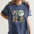 Raccoon Howling Moon Women's T-Shirt - Quirky Comfort Style Denim