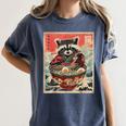 Raccoon Ramen Anime T-Shirt - Japanese Noodles Style for Women Denim
