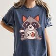 Raccoon T-Shirt - Women's Comfort Colors, Small - Fun Cookie Design Denim