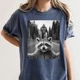 Scared Raccoon & Bigfoot Selfie Women's T-Shirt | Comfort Colors Denim
