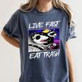 Street Cats & Trash Pandas Tee - Fun Women's Cotton T-Shirt Denim