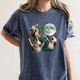 Three Possum Moon Women's T-Shirt - Quirky Comfort Meme Wear Denim