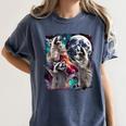 Three Raccoon Moon Women's Comfort Colors T-Shirt | Funny Meme Tee Denim