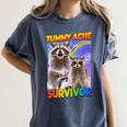 Tummy Ache Survivor Raccoon Women's Small Comfort Colors Tee Denim