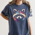 Watercolor Raccoon Women's T-Shirt - Modern Polyester, All Season Comfort Denim