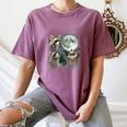 Raccoon Howling Moon Women's T-Shirt - Quirky Comfort Style Moss