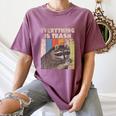 Retro Raccoon Camping Women's Tee | Fun Wildlife Lover Style Moss