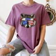Women's Patriotic Raccoon T-Shirt - July 4th Comfort Colors Top Moss
