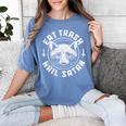Gothic Raccoon Eating Trash Women's Comfort Colors T-Shirt Blue Jean
