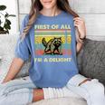 Retro Angry Raccoon Tee - Women's Comfort Fit | Playful Design Blue Jean