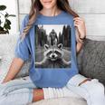 Scared Raccoon & Bigfoot Selfie Women's T-Shirt | Comfort Colors Blue Jean