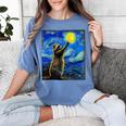 Starry Night Raccoon Art Women's T-Shirt - Van Gogh-Inspired Gift Blue Jean