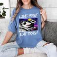 Street Cats & Trash Pandas Tee - Fun Women's Cotton T-Shirt Blue Jean