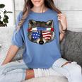 Women's Patriotic Raccoon T-Shirt - July 4th Comfort Colors Top Blue Jean