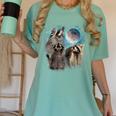 3 Racoon Moon Howling Raccoon Head For Men Women Kid Women's Comfort Colors T-Shirt Chalky Mint