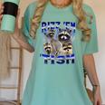 Autistic Raccoon Rizz Women's T-Shirt - Fun Meme Relaxed Fit Chalky Mint
