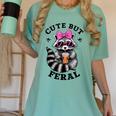 Cute & Feral Sunglasses Raccoon Women's T-Shirt - Vibrant Fun Chalky Mint