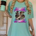 Even Baddies Get Saddies Meme Women's T-Shirt - Raccoon Humor Chalky Mint