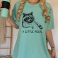 Raccoon Moon Women's T-Shirt - Cute Trash Panda Design Chalky Mint