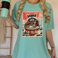 Raccoon Ramen Anime T-Shirt - Japanese Noodles Style for Women Chalky Mint