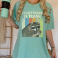 Retro Raccoon Camping Women's Tee | Fun Wildlife Lover Style Chalky Mint