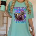 Retro Raccoon Meme Women's T-Shirt | Comfy & Quirky Style Chalky Mint