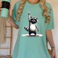 Retro Raccoon Rock Music Women’s Comfort Colors T-Shirt Chalky Mint