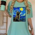 Starry Night Raccoon Art Women's T-Shirt - Van Gogh-Inspired Gift Chalky Mint