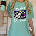 Street Cats & Trash Pandas Tee - Fun Women's Cotton T-Shirt Chalky Mint