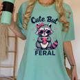 Summer Raccoon Women's T-Shirt - Cute & Funny Comfort Tee Chalky Mint