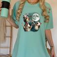 Three Possum Moon Women's T-Shirt - Quirky Comfort Meme Wear Chalky Mint