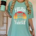 Vintage Raccoon Women's T-Shirt - Retro Save the Trash Pandas Design Chalky Mint