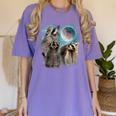 3 Racoon Moon Howling Raccoon Head For Men Women Kid Women's Comfort Colors T-Shirt Violet