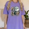 Raccoon Howling Moon Women's T-Shirt - Quirky Comfort Style Violet
