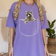 Raccoon Pocket Women's T-Shirt - Comfort Colors - Cute Animal Tee Violet