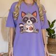 Raccoon T-Shirt - Women's Comfort Colors, Small - Fun Cookie Design Violet