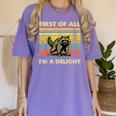 Retro Angry Raccoon Tee - Women's Comfort Fit | Playful Design Violet