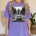 Scared Raccoon & Bigfoot Selfie Women's T-Shirt | Comfort Colors Violet