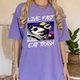 Street Cats Trash Pandas Enthusiasts Live Fast Eat Trash Panda Raccoon Opossum Enthusiasts -Adults Cotton Blend Women's Comfort Colors T-Shirt Violet